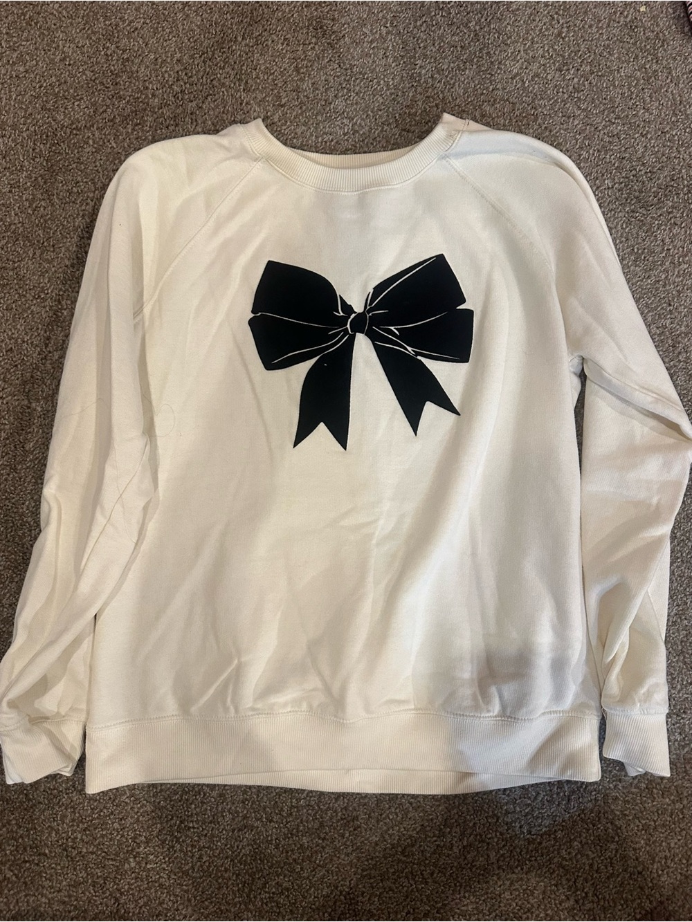 Wallflower White Sweatshirt with Black Bow Graphic
